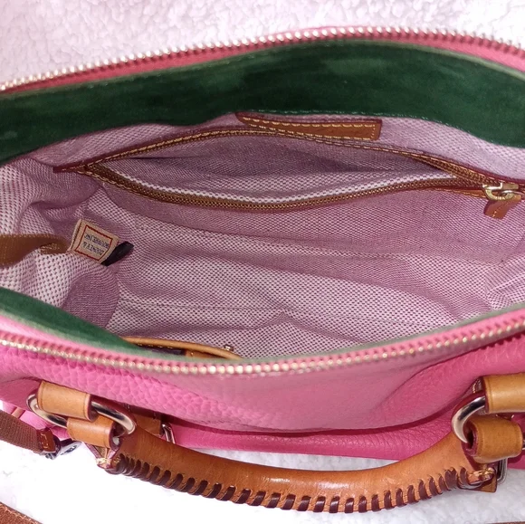 Dooney & Bourke Pebble Leather Tassel Satchel Bag - Picture 5 of 10